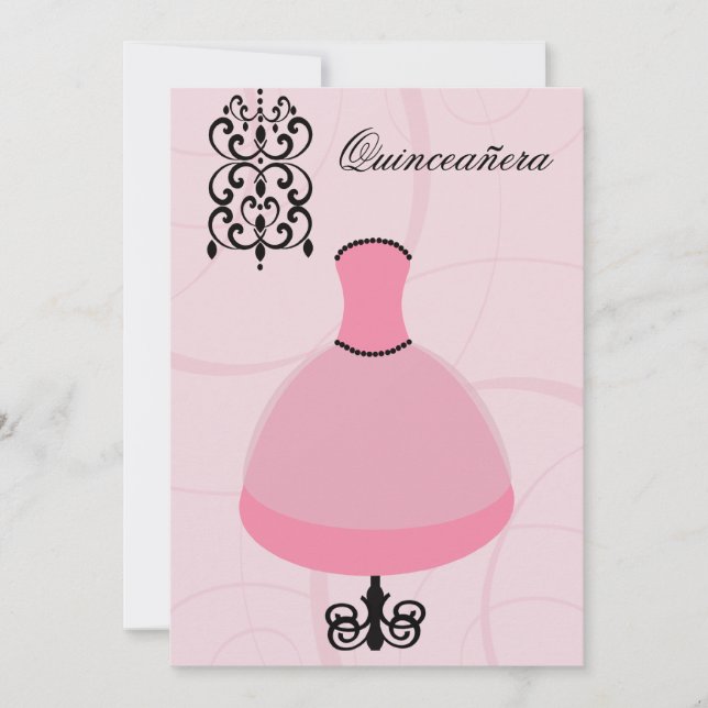 Invitación a la moda de la moda en inglés de Quinc (Anverso)