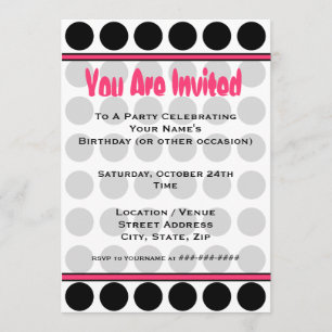 Invitación a la moda de Polka Dot