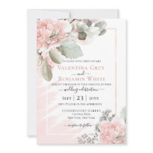 Invitación a la moda de rosa con polvo floral de R