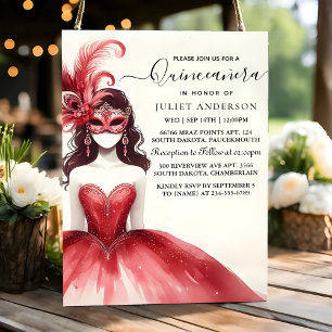 Invitación A la moda del baile de máscaras de prom Fun Masque