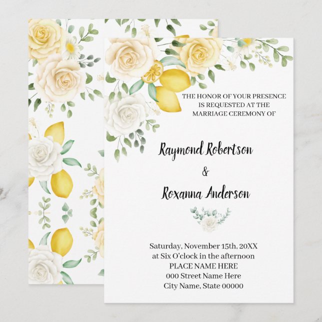 Invitación a la Moda por países Boda de Lemones y  (Anverso / Reverso)