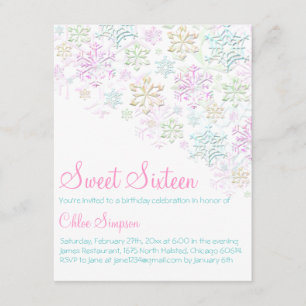 Invitación a la moda Snowflake Sweet16