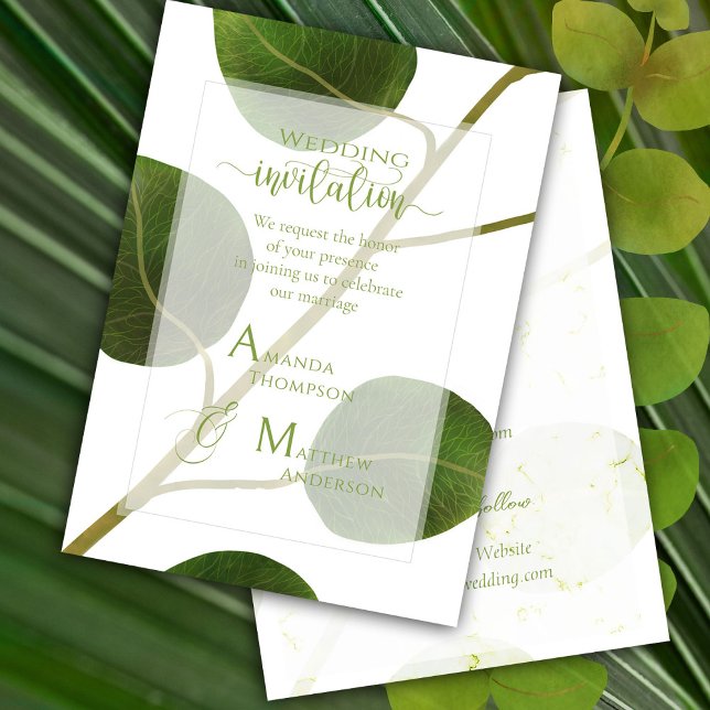 Invitación a la Moda verde boda (Chic Green Wedding Invitation Card. )