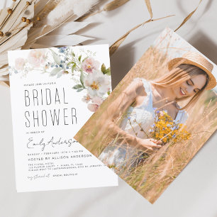 Invitación a la moderna ducha de flores de flores 