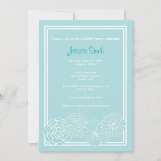 Invitación a la moderna ducha nupcial floral