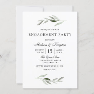 Invitación a la moderna fiesta de compromiso elega