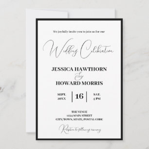 Invitación a la modesta boda blanca