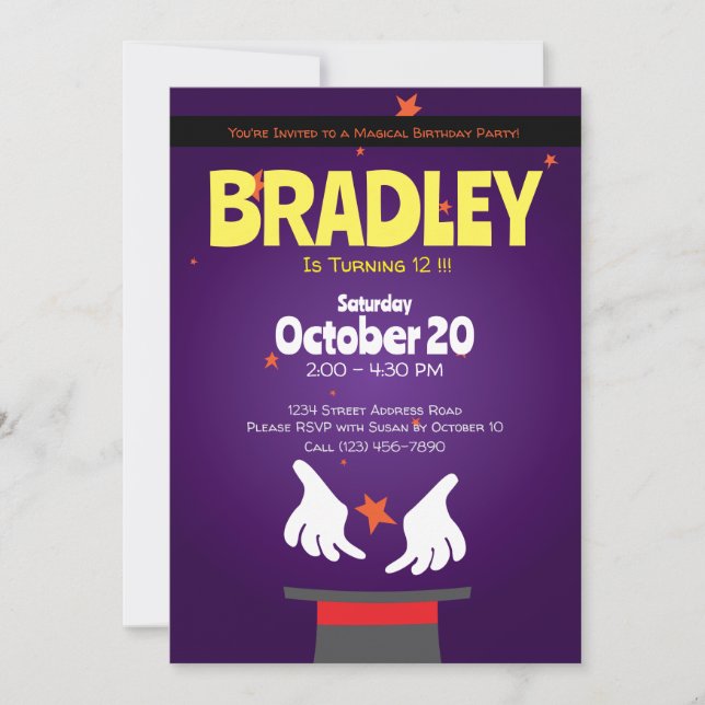 Invitación a la muestra mágica del Fiesta Mágico (Anverso)