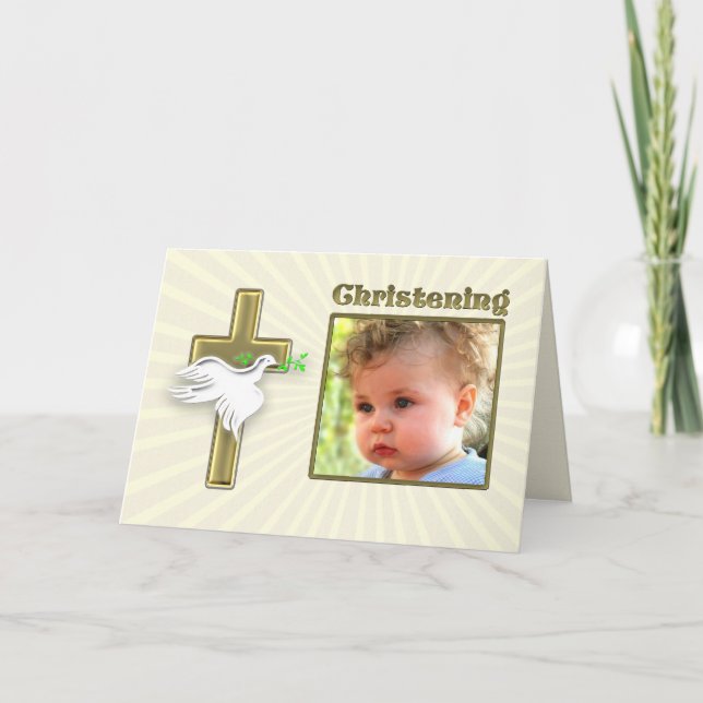 Invitación a la Navidad con una cruz de oro (Anverso)