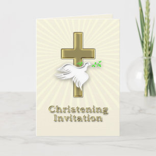Invitación a la Navidad con una cruz de oro