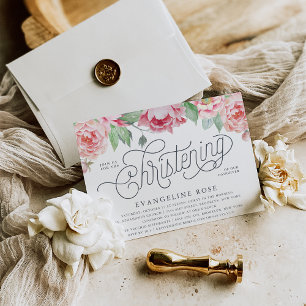 Invitación a la Navidad de Antique Peony