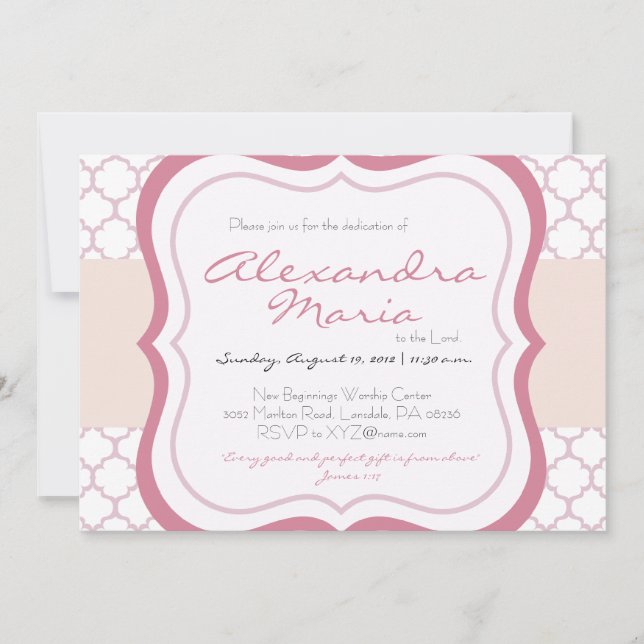 Invitación a la Navidad para la dedicción del bebé (Anverso)