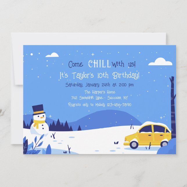 Invitación a la nieve de invierno (Anverso)