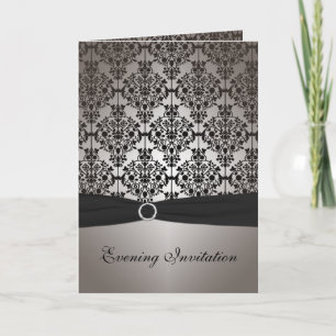 Invitación a la noche con estilo de tarjeta Damask