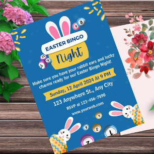 Invitación a la Noche de Bingo de Pascua Azul y Am
