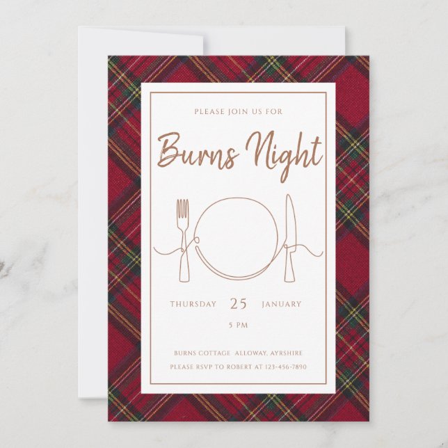 Invitación a la Noche de Burns Stewart (Anverso)