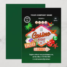 invitación a la noche de casino de las vacaciones