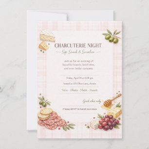 Invitación a la noche de chicas de charcutería