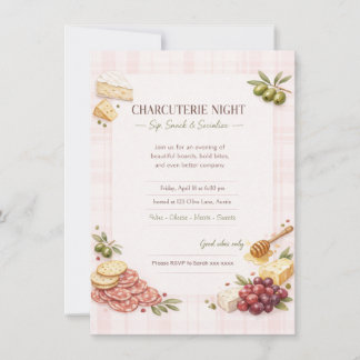 Invitación a la noche de chicas de charcutería