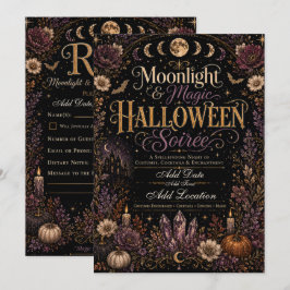 Invitación a la Noche de Luna y Magia de Halloween