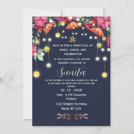 Invitación a la Noche de Sangeet de Boda Hindú