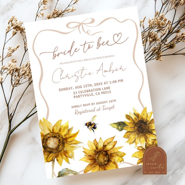 Invitación a la novia a ser Sunflower y Bee Bridal (Subido por el creador)