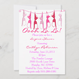 Invitación a la novia cute bra/ducha de lencería