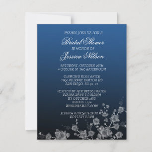Invitación a la novia de Luxury Floral Peony Denim
