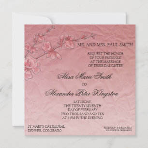 Invitación a la novia del Boda Pink Cherry Blossom