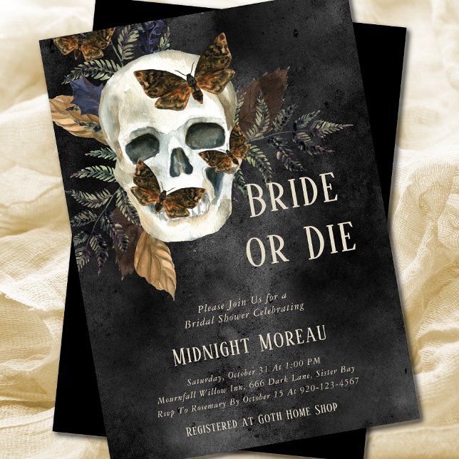 Invitación a la novia del cráneo gótico o a morir  (Subido por el creador)