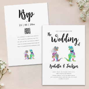 Invitación a la novia T-Rex Boda de dinosaurios y