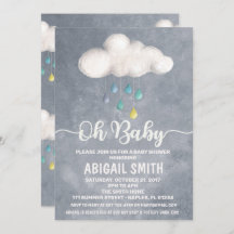 Invitación a la nube Baby Shower amor a la lluvia