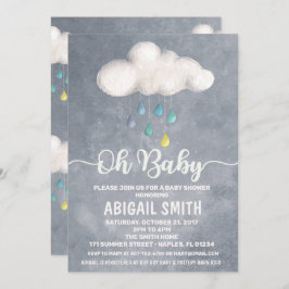 Invitación a la nube Baby Shower amor a la lluvia