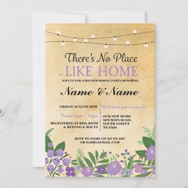 Invitación a la nueva casa para calentar el calor  (Anverso)