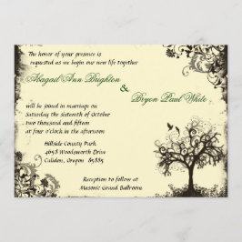 Invitación a la nueva vida de vintage en blanco ro