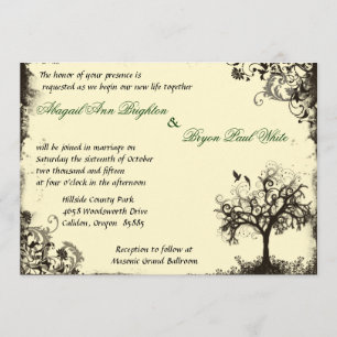 Invitación a la nueva vida de vintage en blanco ro