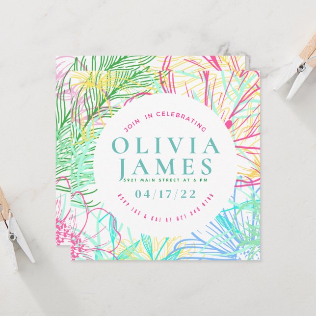 Invitación a la ocasión especial de la floral de a (Anverso/Reverso In Situ)