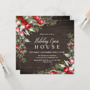 Invitación a la Open House en el feriado de Wooden