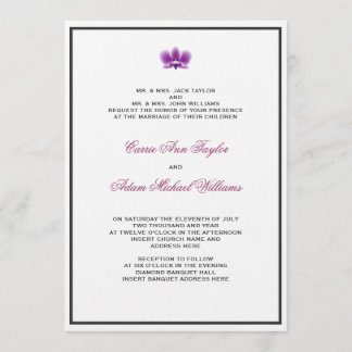 Invitación a la orquídea púrpura oscura