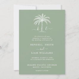 Invitación a la Palm Tree con logotipo de Boda de