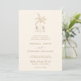 Invitación a la Palm Tree con logotipo de Boda de