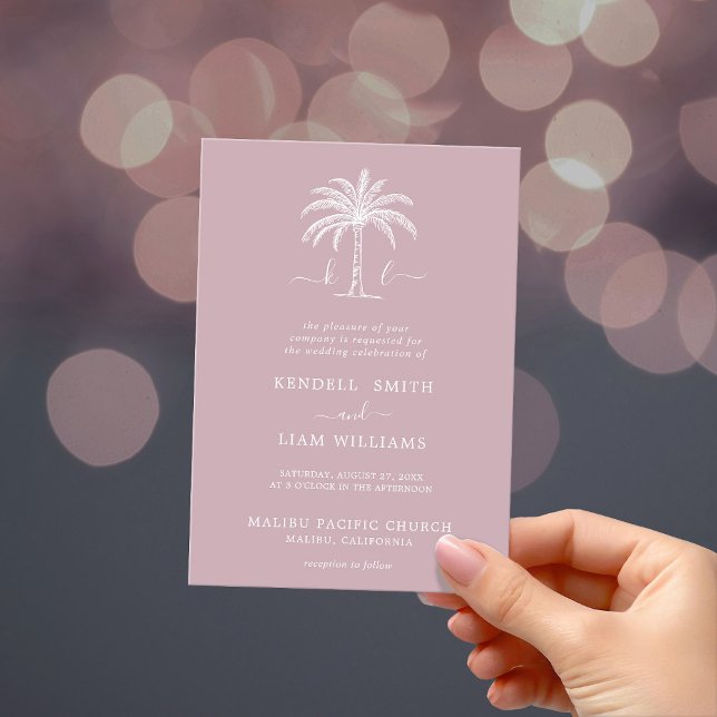 Invitación a la Palm Tree con logotipo de Boda de  (Subido por el creador)