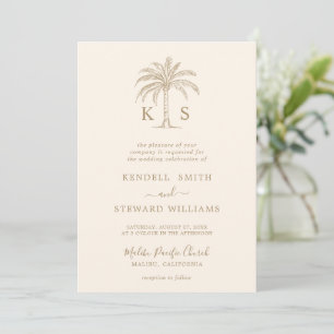 Invitación a la Palm Tree con logotipo de Boda de