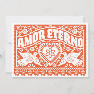 Invitación a la pancarta de Amor Eterno Papel Pica