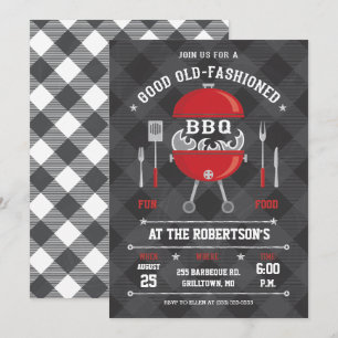 Invitación a la parrilla de BBQ en llamas, Pizarra