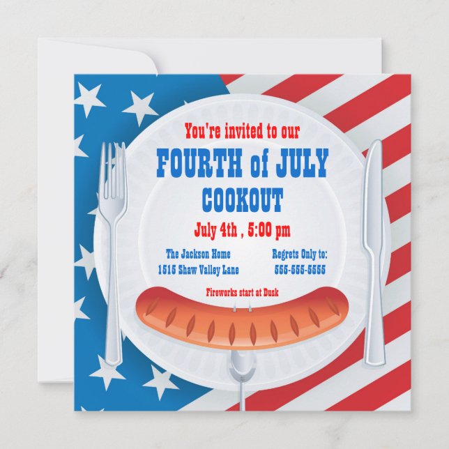 Invitación a la Parrillada del 4 de Julio (Anverso)