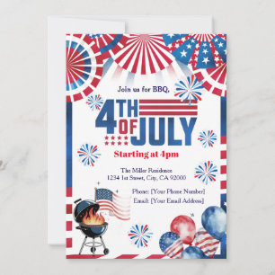 Invitación a la parrillada del 4 de julio, invitac