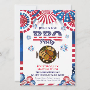 Invitación a la parrillada del 4 de julio, invitac