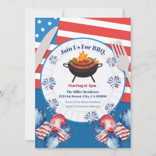 Invitación a la parrillada del 4 de julio, invitac