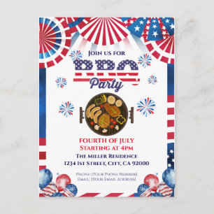 Invitación a la parrillada del 4 de julio, invitac